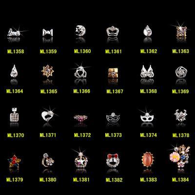 Hot NEW Wholesale Alloy Jewelry 3D Nail Art Jewelry Nail rhinestones Sticker Supplier Number ML1358-1384
