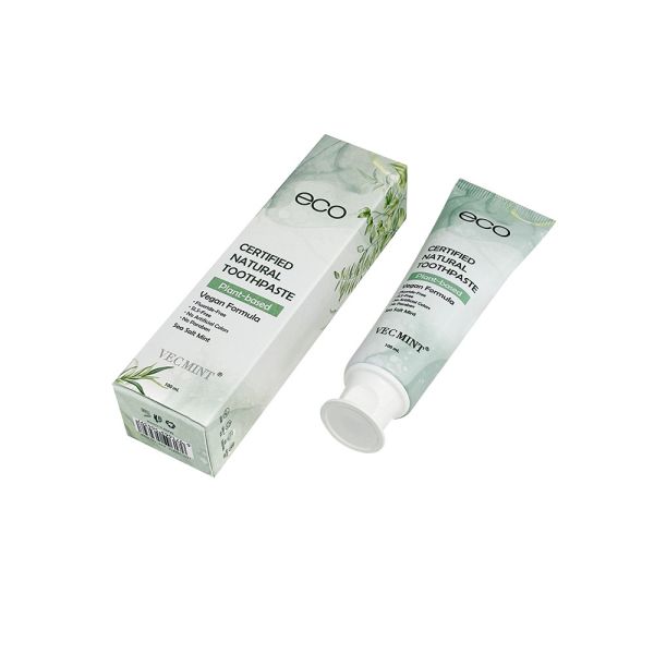 Natural Toothpaste Eco Certified - Vegan Plant-Based, Fluoride & SLS-Free, Sea Soft Mint (100ml)