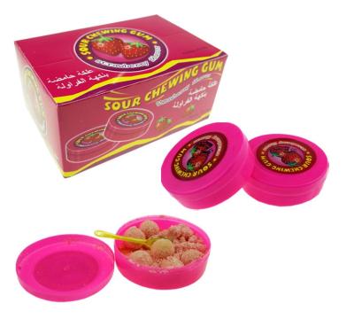 Halal Strawberry Flavor Chewing Gum Sugarless Bubble Gum With Sour Powder