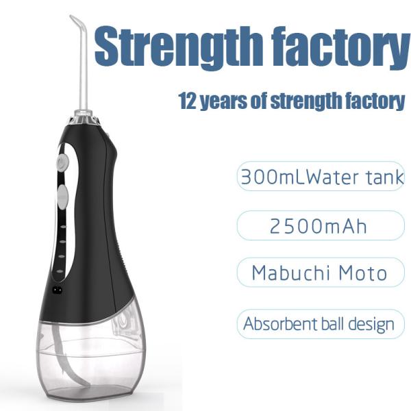 Portable Battery Operated Water Jet Teeth Cleaner With 2500mAh Li On Battery