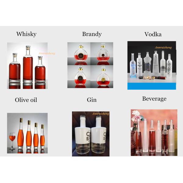 375ml 500ml 700ml 750ml Different Sizes Glass Liquor Bottles for Vodka Whisky Rum Gin