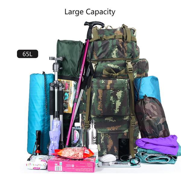 Big Outdoor Tactical Bag / Camouflage Army Military Travel Backpack Oxford With Rain Cover