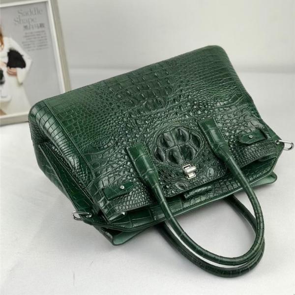 Authentic Crocodile Leather Women Top-handle Handbag Female Large Shoulder Bag Genuine Alligator Skin OL Lady Work Purse
