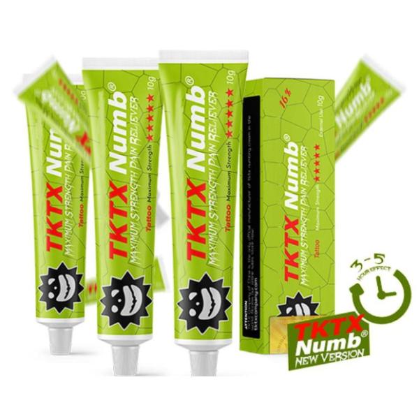 Новый и улучшенный сильнейший ТКТКС Крем для обезболивания Зеленый безболезненный Крем для татуировки