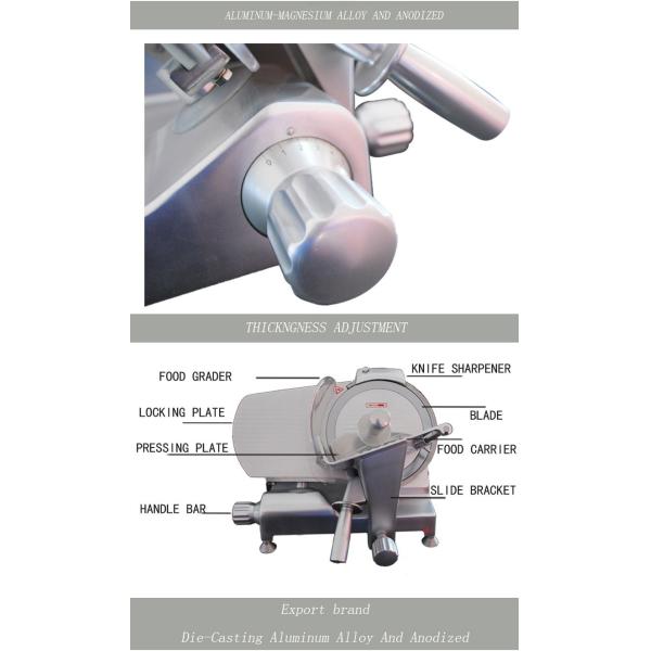 Electric Meat Slicer Food Processing Equipments Blade Dia.350mm Aluminum Magnesium Alloy Material