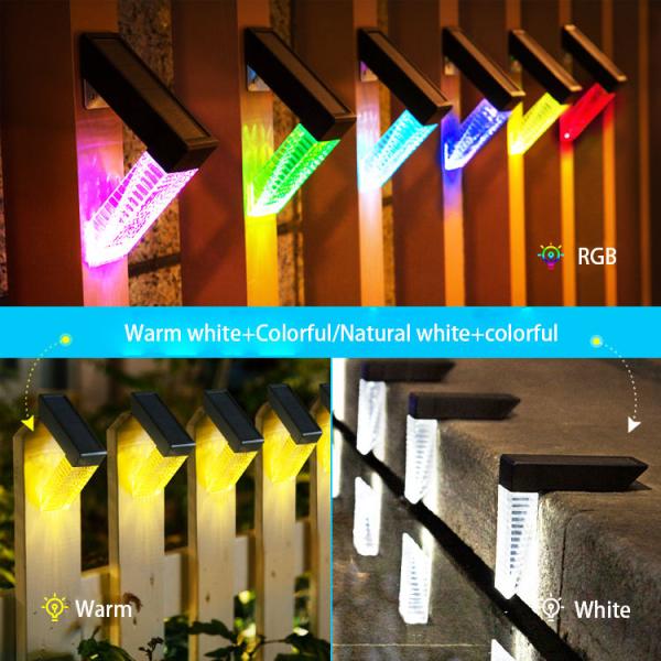 Outdoor Garden Lawn Step Wall Sconce LED Solar Decor Lights with IP65 Waterproof