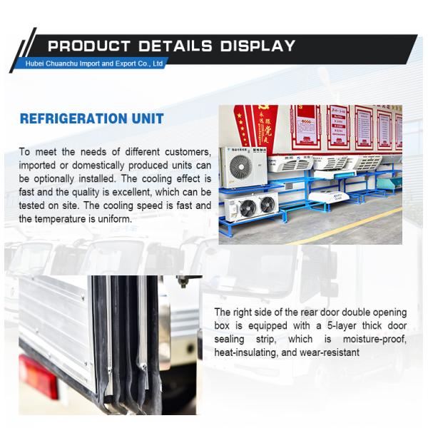 Caja de camión frigorífico de 4100x2100x2100 con panel sándwich de fibra de vidrio para una capacidad de 5 toneladas y estándar de emisiones Euro 3
