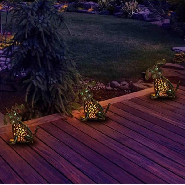 9.25 Inches 0.01W Dog Solar Garden Animal Statues