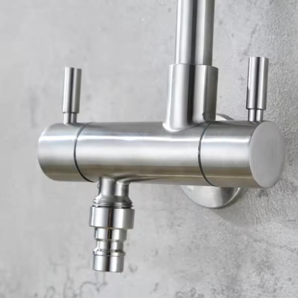 Single Hole Basin Sink Mixer Taps Stainless Steel Shattaf Spray for Wall Installation