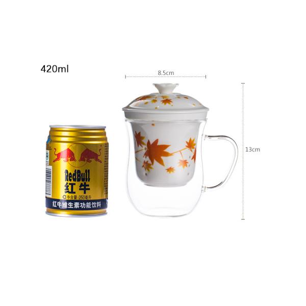 Высокая чашка Инфузер чая боросиликатного стекла с керамическим фильтром легким для того чтобы очистить