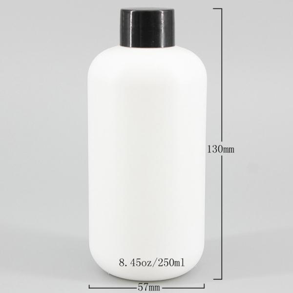 8.45oz/250ml White HDPE Body Lotion Shampoo Bottle, Shower Gel Cream Cosmetic Plastic Bottle