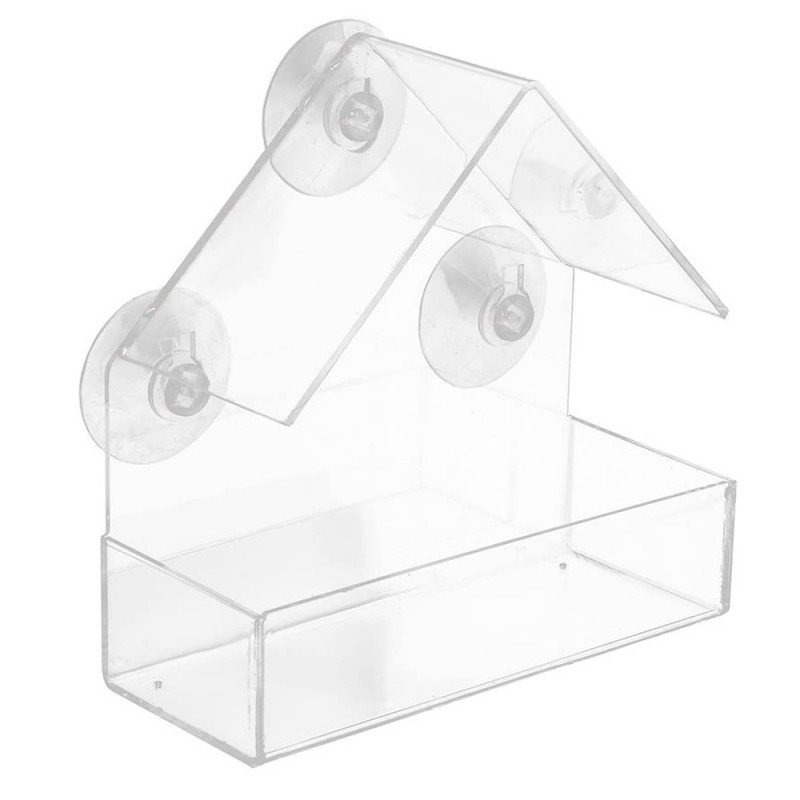 Transparent Triangular Bird Cage Bird House Acrylic Plexiglass Bird Feeder Sub Feeder Display Rack Storage Rack