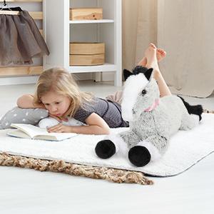 MorisMos 47 Inch Realistic Giant Horse Pillow Soft 4ft Long PP Filled Stuffed Pony Toy for Boys Girls Cute Style for Parties