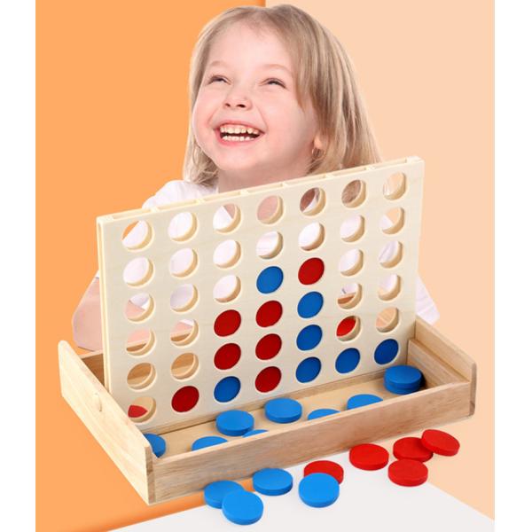 Educational Kids Line Up Row Board Puzzle Toy Wooden Foldable