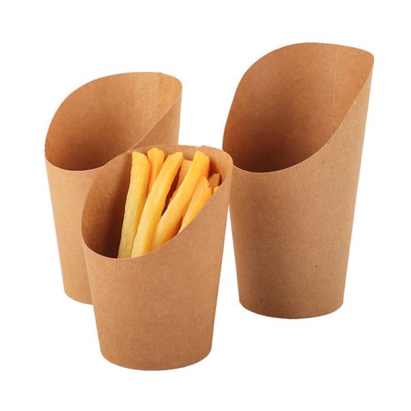 Gobelet à frites en papier jetable personnalisé pour emporter, boîte à collation écologique pour les restaurants de restauration rapide et les événements de restauration