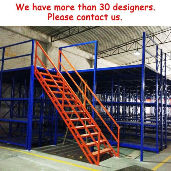 3 Tiers Mezzanine Racking System Plywood Board Storage Mezzanine Platforms