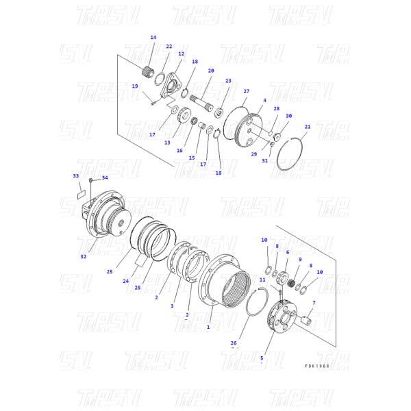 Planetary Excavator Travel Drive Steel Swing Travel Drive