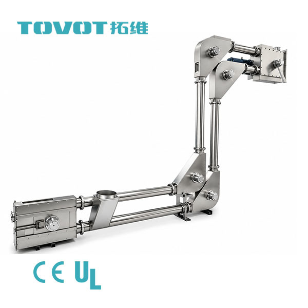 Enclosed Chain Tube Conveyor , Automatic Tubular Drag Conveyor For Plastic Granules