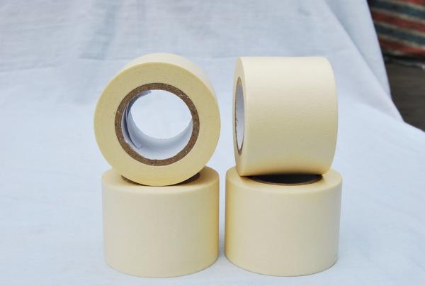 yellow Solvent Rubber Based Colored Masking Tape jumboo Roll , 80mic 140mic