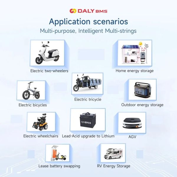 Daly Smart Active Balance BMS 1A Active Balance Bluetooth Uart 40A 60A 100A 150A for LiFePO4 Li-ion Battery 18650