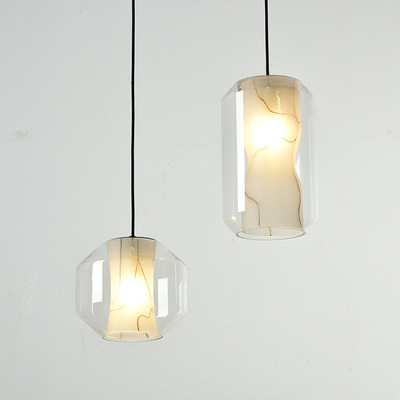 JYLINGHTING Lampes Suspendues en Verre Minimalistes Modernes Texture Ovale Albâtre pour Café Magasin de Vêtements Chambre Disponible Milieu Suspension Moderne