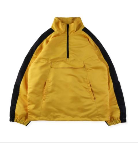 Blank Strap Sleeves Anorak Pullover Jacket Windbreaker Plain Dyed Moisture Wicking