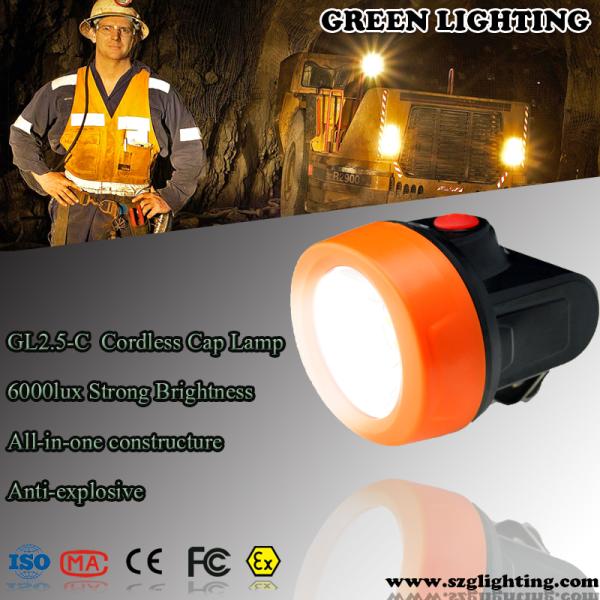 Waterproof Anti Explosive LED Mining Cap Lights 6000 Lux Strong Brightness