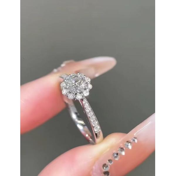 Sunflower Lab Grown Diamond Rings Gift Proposal Engagement Wedding Rings