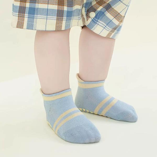 Thin Unisex Kids Cotton Socks Breathable Mesh Anti Slip Ankle Socks