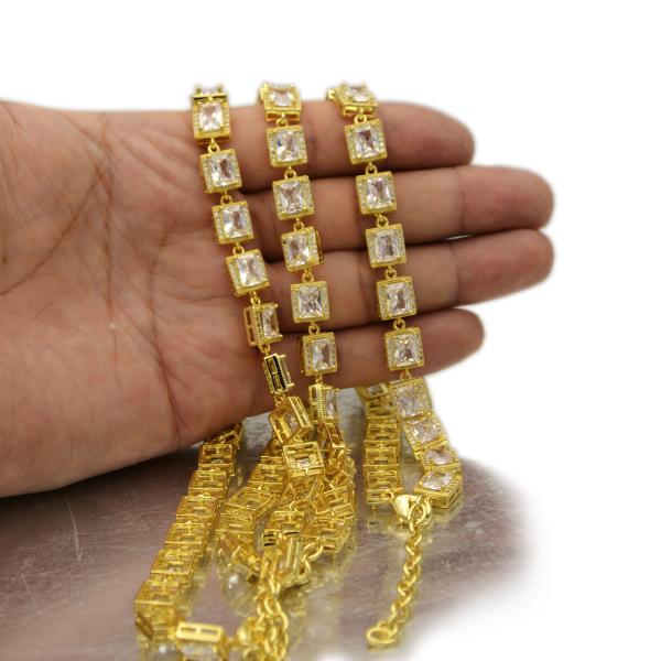 Аксессуары воротников серебряного любимца золота тренируя выслеживают ожерелье цепного циркона латунное