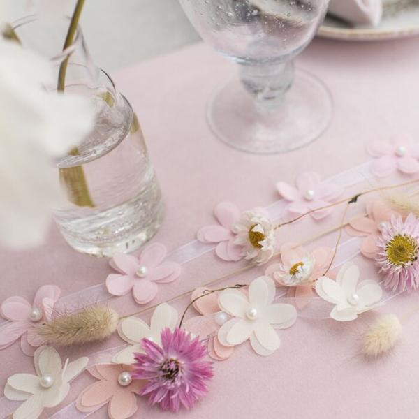 40mm*2m Polyester Floral Ribbon Trim OEM ODM Flower Lace Ribbon