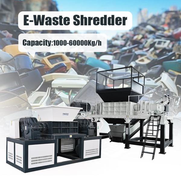 Robust Twin Shaft Shredder for Recycling E Waste Like Game Consoles Hard Drives Cables and TV Panels