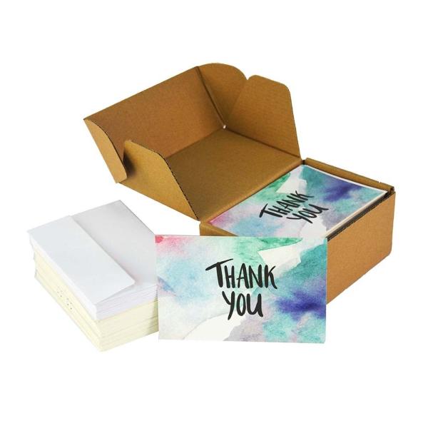 Tarjeta de bodas de diseño colorido Acuarela pintura al óleo Tarjeta postal con impresión offset