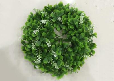 34cm Green Artificial Boxwood Wreath With Thick Leaves