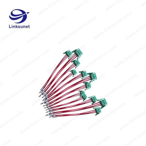 Pich 5.0mm Custom Wiring Harness With Latch Green Terminal Block 3P - PTFE / ETFE