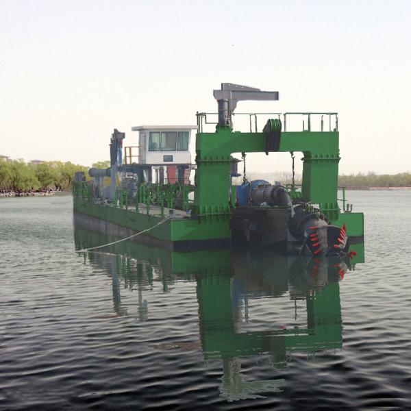 Over 25m Depth Sea Sand Cutterhead Suction Dredge Driven By Diesel Engine