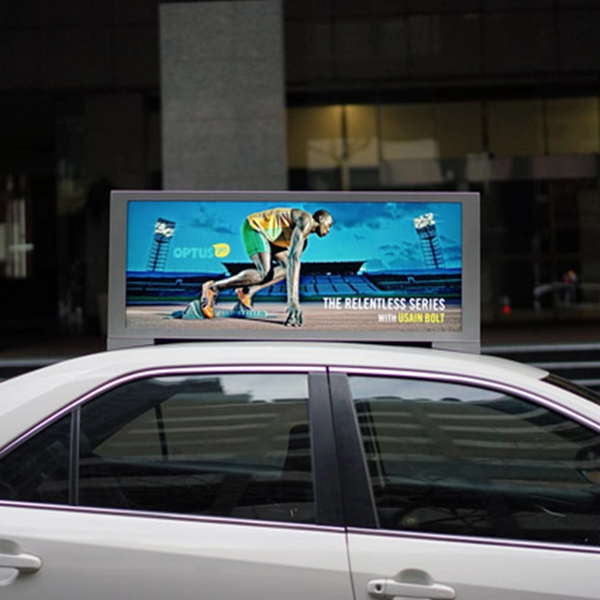 Two Sides LED Taxi Top Advertising Signs , P5 Outdoor Taxi Roof Led Display 600W