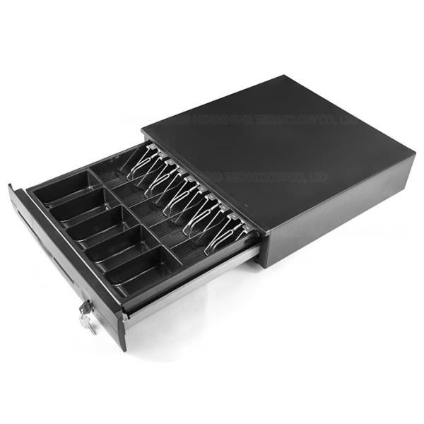 Metal POS Register  Counter Cash Box , RJ11 / RJ12 RS232 Cash Drawer 410C