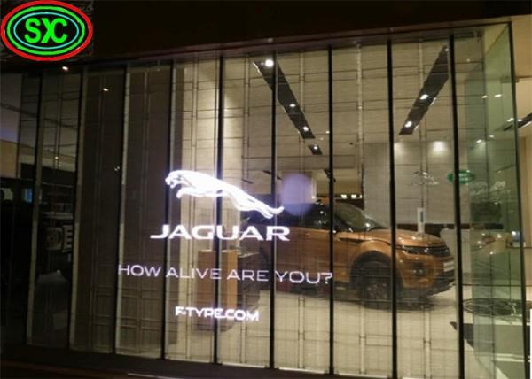 Shopping Mall Fashion Full Color P3.91-7.82 Transparent LED Screen Glass Curtain Wall