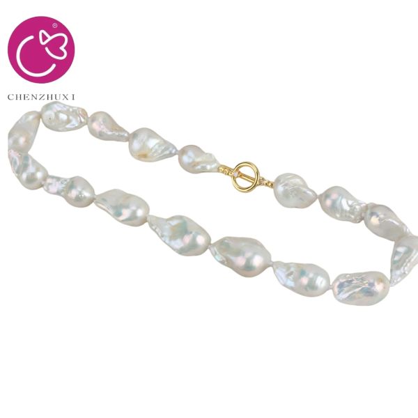 Hot Sale Pure Freshwater Pearl Necklace White Baroque Style Fashion Pearl Necklace Jewelry