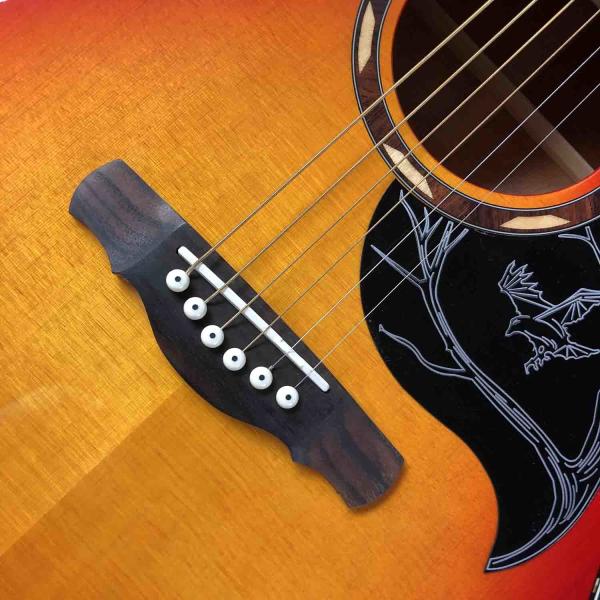 Custom 41 Solid Spruce Top Classic Acoustic Guitar with Pickup 301 Rosewood Fingerboard Mahogany Back Side