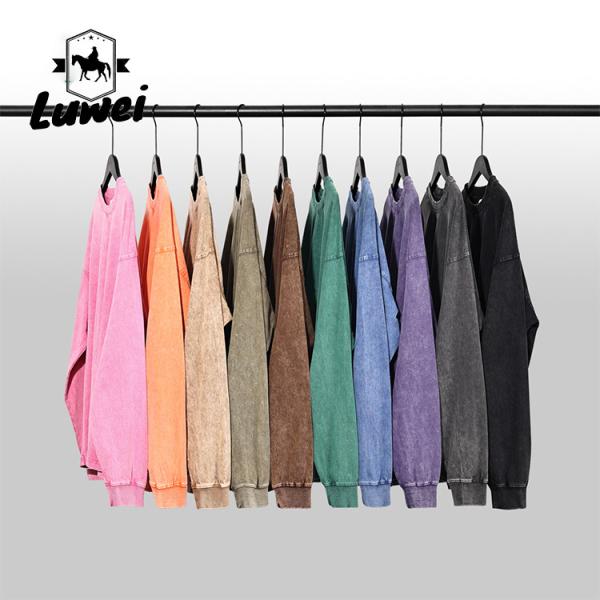 Homens de ombro caído Gráfico Suéter simples de tamanho grande 250g Manga longa Vintage lavado 100% algodão Hoodie pesado