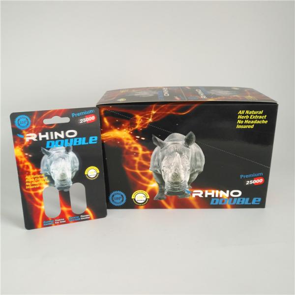 Диаграмма таблетки носорога Эхансемент карт контейнера 3Д волдыря складывая коробка носорога мужской упаковывая бумажная