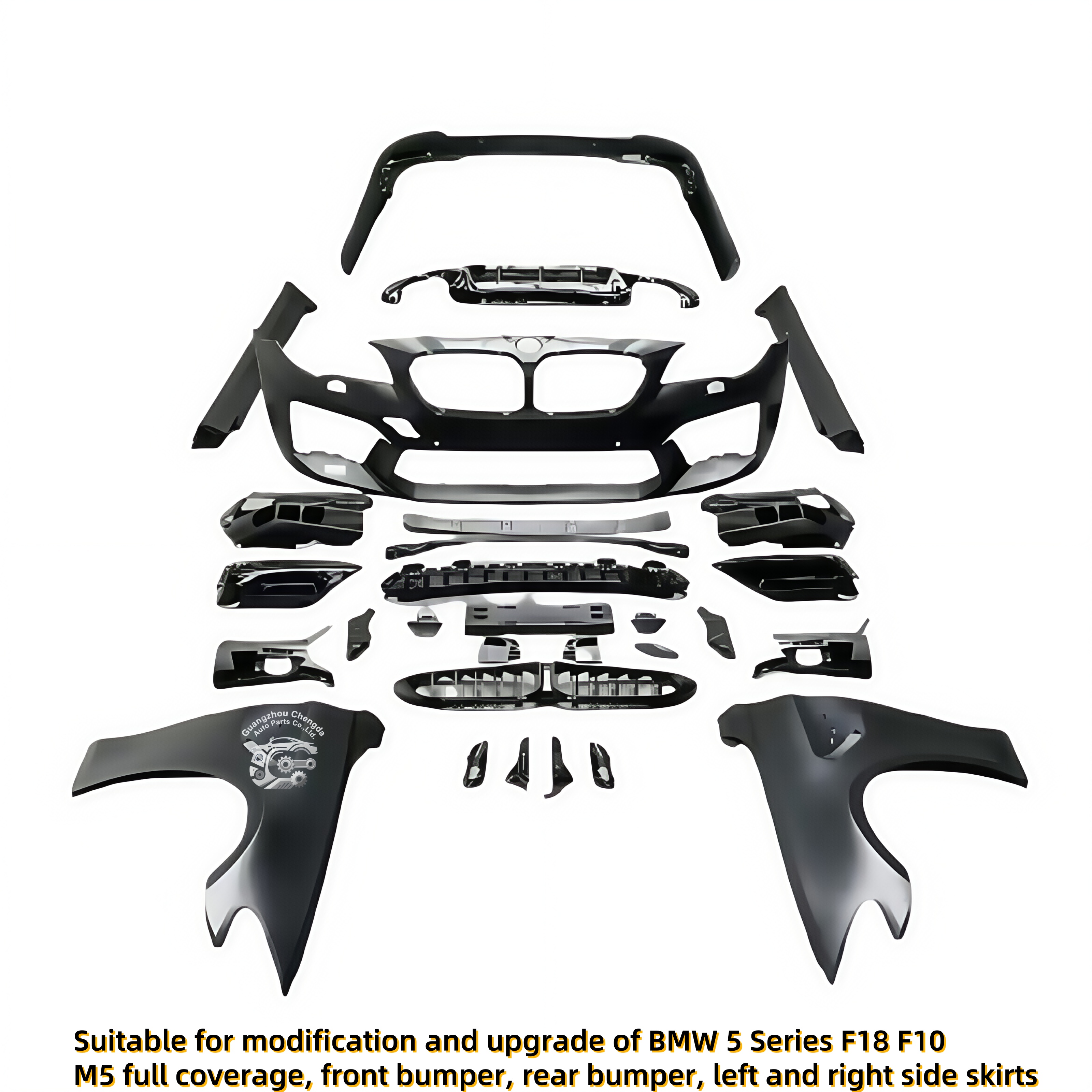 Wholesale Upgrade Front & Rear Bumper Gloss Black Grille New Condition Stylish M5 F90 Body Kit for BMW F10 F18 Body Kit