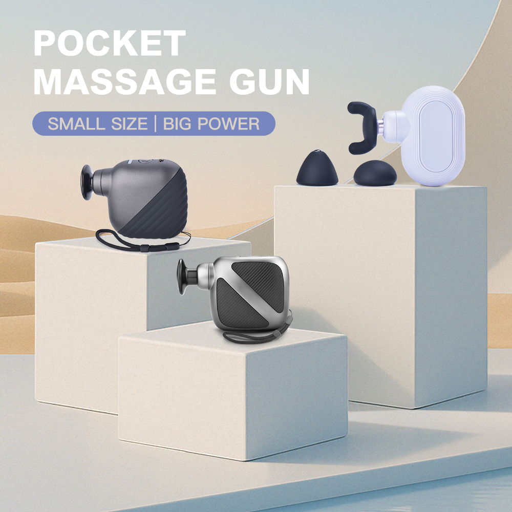 Travel Size Pain Relief Small Handheld Compact Relieve Fetigue Full Body Vibration Massager with Interchangeable Heads