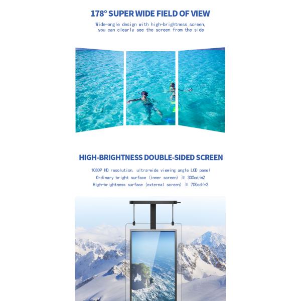 Вися двойной, который дисплей встали на сторону окна HD LCD 43 дюйма