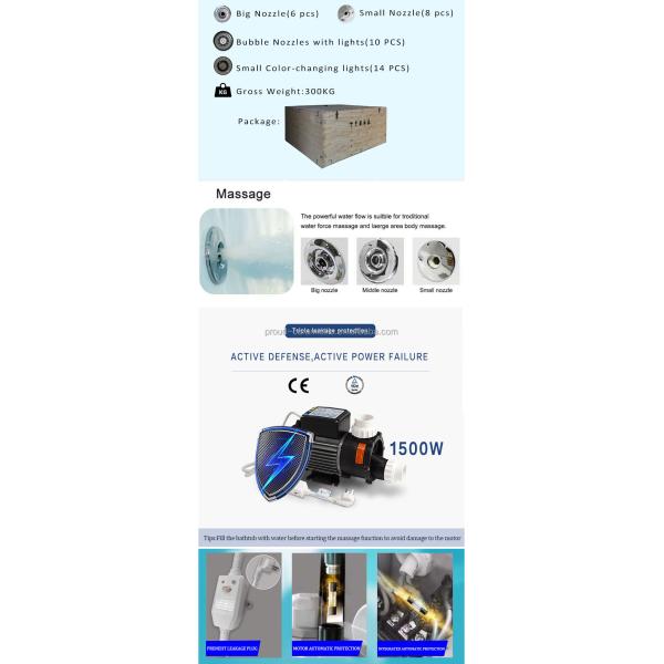 5' 2 человек ливня ванны человека Freestanding выпущенных струю комбинированных крытых 2 ослабляет спа