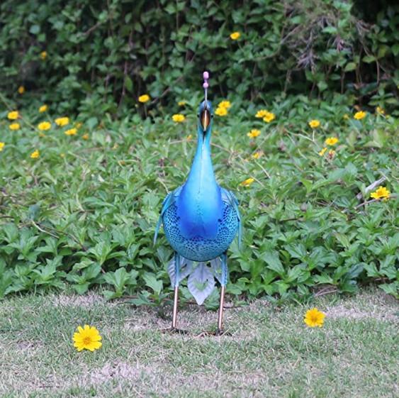 Seven Color Change 13 Inch 1.2W Peacock Solar Garden Light