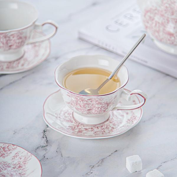 Floral Cups Porcelain Tea Cups And Saucers Set 200ml Capacity For English Afternoon Tea In Uk