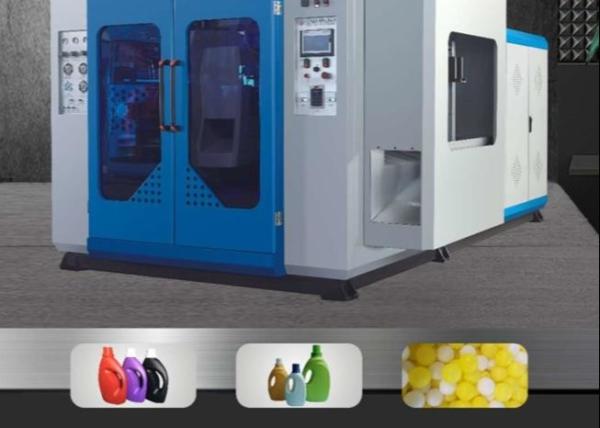 Detergent Bottle Extrusion Blow Molding Machine 3 Head , 5l Bottle Water Blowing Machine